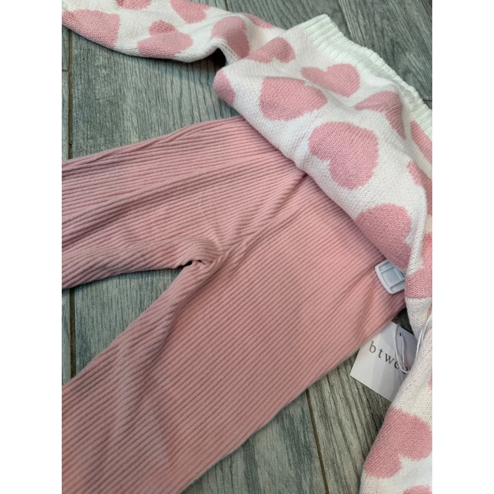 Btween Cardigan Flare Pants Headband Set 2T Girls Heart 3 pc NWT Outfit Toddler - Picture 11 of 13